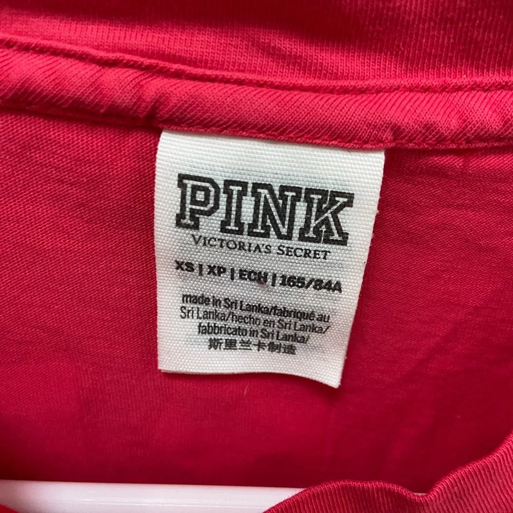 PINK Victorias Secret Ling Sleeve Pocket Tee; XS - Picture 4 of 4